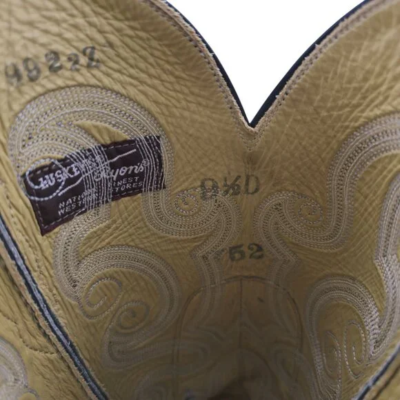 Luskey's Ryon's Mens size 9.5D Black Ostrich Exotic Leather Cowboy Western Boots - Picture 10 of 16